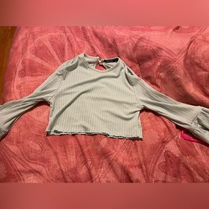Nasty gal green ruffle crop/ish top mint green